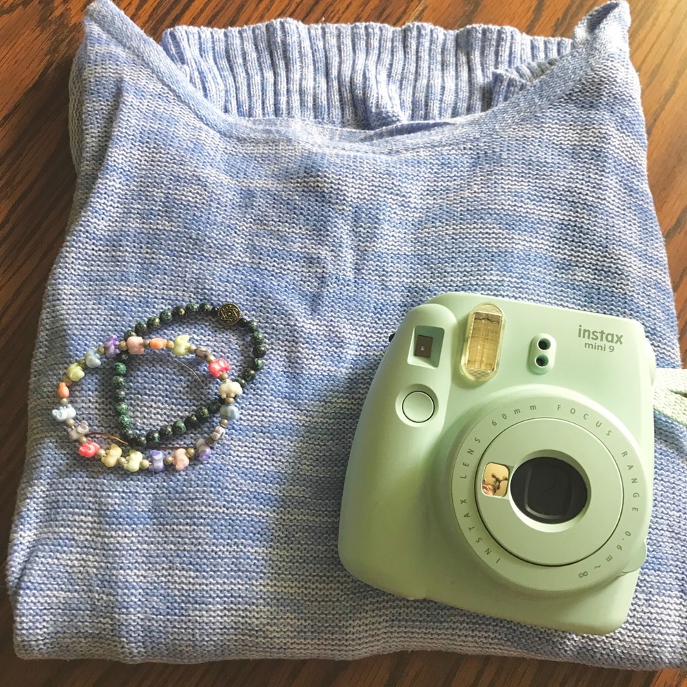 Blue cross back sweater
